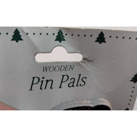 Potpourri Press Wooden Santa Pin Pals Christmas Brooch Vintage 1994 - Picture 6 of 6